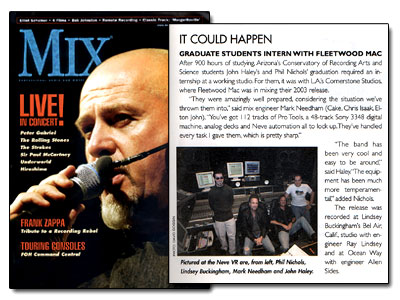 A picture of the Conservatory article in the June,1999 issue of the Pro Sound News