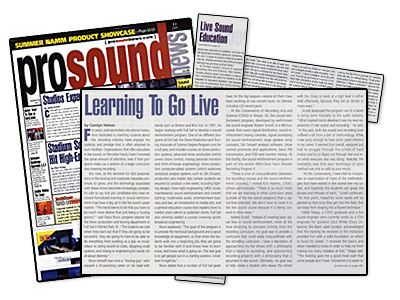 A picture of the Conservatory article in the June,1999 issue of the Pro Sound News