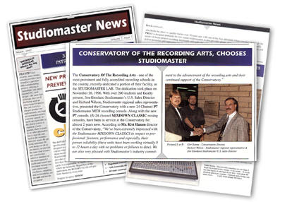 A picture of the Conservatory article in the March,1997 issue of the Studiomaster News
